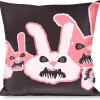 Buckle-Down Throw Pillow - Angry Bunnies Gray/Pinks
