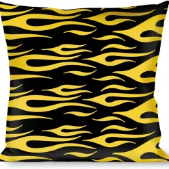 Buckle-Down Throw Pillow - Flame Yellow