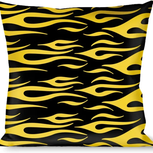 Buckle-Down Throw Pillow - Flame Yellow