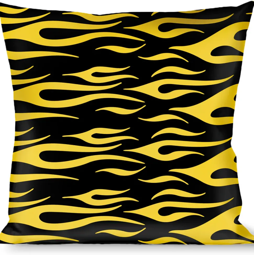 Buckle-Down Throw Pillow - Flame Yellow