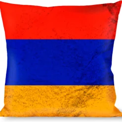 Buckle-Down Throw Pillow - Armenia Flag Distressed