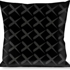 Buckle-Down Throw Pillow - Tread Plate Black/Gray