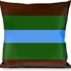 Buckle-Down Throw Pillow - Stripes Brown/Green/Baby Blue