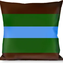Buckle-Down Throw Pillow - Stripes Brown/Green/Baby Blue