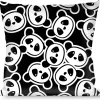 Buckle-Down Throw Pillow - Scattered Panda Bear Cartoon2 Black/White