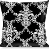 Buckle-Down Throw Pillow - Boudoir Wallpaper Black/White
