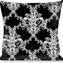 Buckle-Down Throw Pillow - Boudoir Wallpaper Black/White