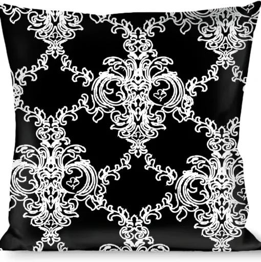 Buckle-Down Throw Pillow - Boudoir Wallpaper Black/White