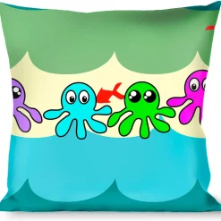 Buckle-Down Throw Pillow - Octopus Cartoon