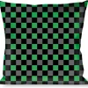 Buckle-Down Throw Pillow - Checker Black/Gray/2 Green