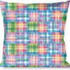 Buckle-Down Throw Pillow - Madras Plaid Pink