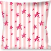 Buckle-Down Throw Pillow - Sketch Stars w/Stripes Pink/White/Fuchsia