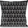 Buckle-Down Throw Pillow - Elegant Crosses Black/Grays