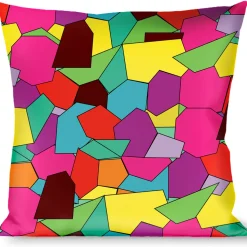 Buckle-Down Throw Pillow - Stained Glass Mosaic2 Multi Color/Navy