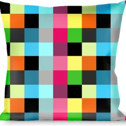 Buckle-Down Throw Pillow - Checker Bright Pastel