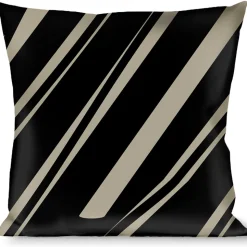 Buckle-Down Throw Pillow - Diagonal Stripes Scribble Gray/Black