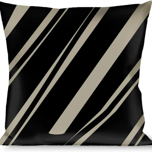 Buckle-Down Throw Pillow - Diagonal Stripes Scribble Gray/Black