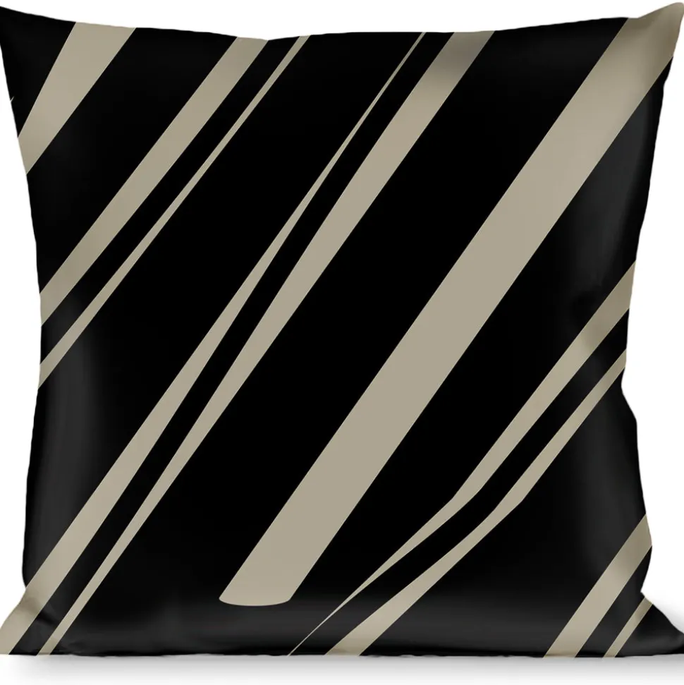 Buckle-Down Throw Pillow - Diagonal Stripes Scribble Gray/Black
