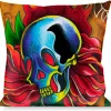 Buckle-Down Throw Pillow - TJ-Candles & Skulls