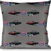 Buckle-Down Throw Pillow - Route 66 Classics Gray