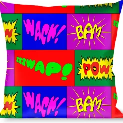 Buckle-Down Throw Pillow - Sound Effect Blocks Multi Color
