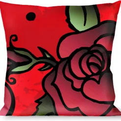 Buckle-Down Throw Pillow - Mom & Dad C/U Red