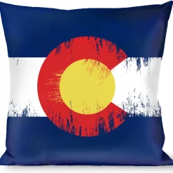 Buckle-Down Throw Pillow - Colorado Flags2 Repeat Weathered