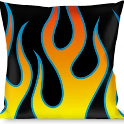 Buckle-Down Throw Pillow - Flames Black/Yellow/Orange