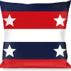 Buckle-Down Throw Pillow - Americana Stripe w/Stars Blue/Red/White