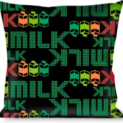 Buckle-Down Throw Pillow - MILK/Cartoons Black/Multi Color