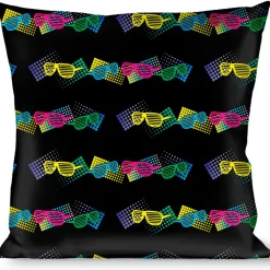 Buckle-Down Throw Pillow - Eighties Shades Black/Neon