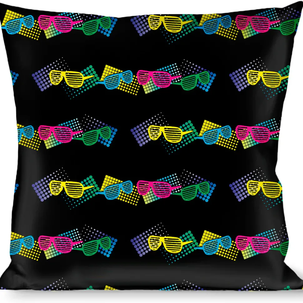 Buckle-Down Throw Pillow - Eighties Shades Black/Neon