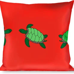 Buckle-Down Throw Pillow - Sea Turtles Red/Green