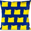 Buckle-Down Throw Pillow - Oregon State Silhouette Blue/Yellow