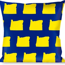 Buckle-Down Throw Pillow - Oregon State Silhouette Blue/Yellow