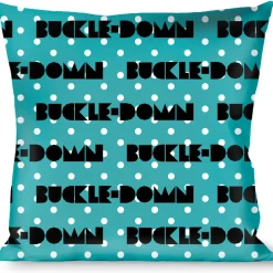 Buckle-Down Throw Pillow - BUCKLE-DOWN Shapes Dot Turquoise/White/Black