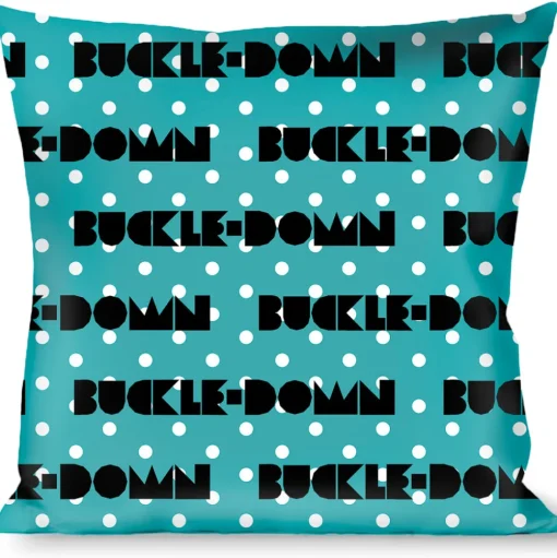 Buckle-Down Throw Pillow - BUCKLE-DOWN Shapes Dot Turquoise/White/Black