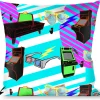 Buckle-Down Throw Pillow - Eighties Arcade Multi Neon Stripes