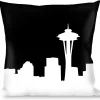 Buckle-Down Throw Pillow - Seattle Solid Skyline Black/White
