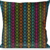 Buckle-Down Throw Pillow - Peace Hearts Repeat Black/Neon