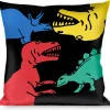 Buckle-Down Throw Pillow - Dinosaurs Black/Multi Color