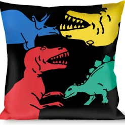 Buckle-Down Throw Pillow - Dinosaurs Black/Multi Color