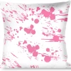 Buckle-Down Throw Pillow - Splatter White/Pink