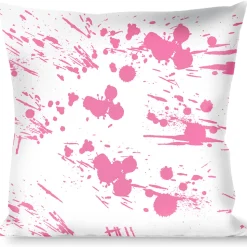 Buckle-Down Throw Pillow - Splatter White/Pink