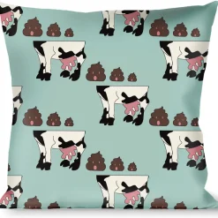 Buckle-Down Throw Pillow - Cow Poops Color