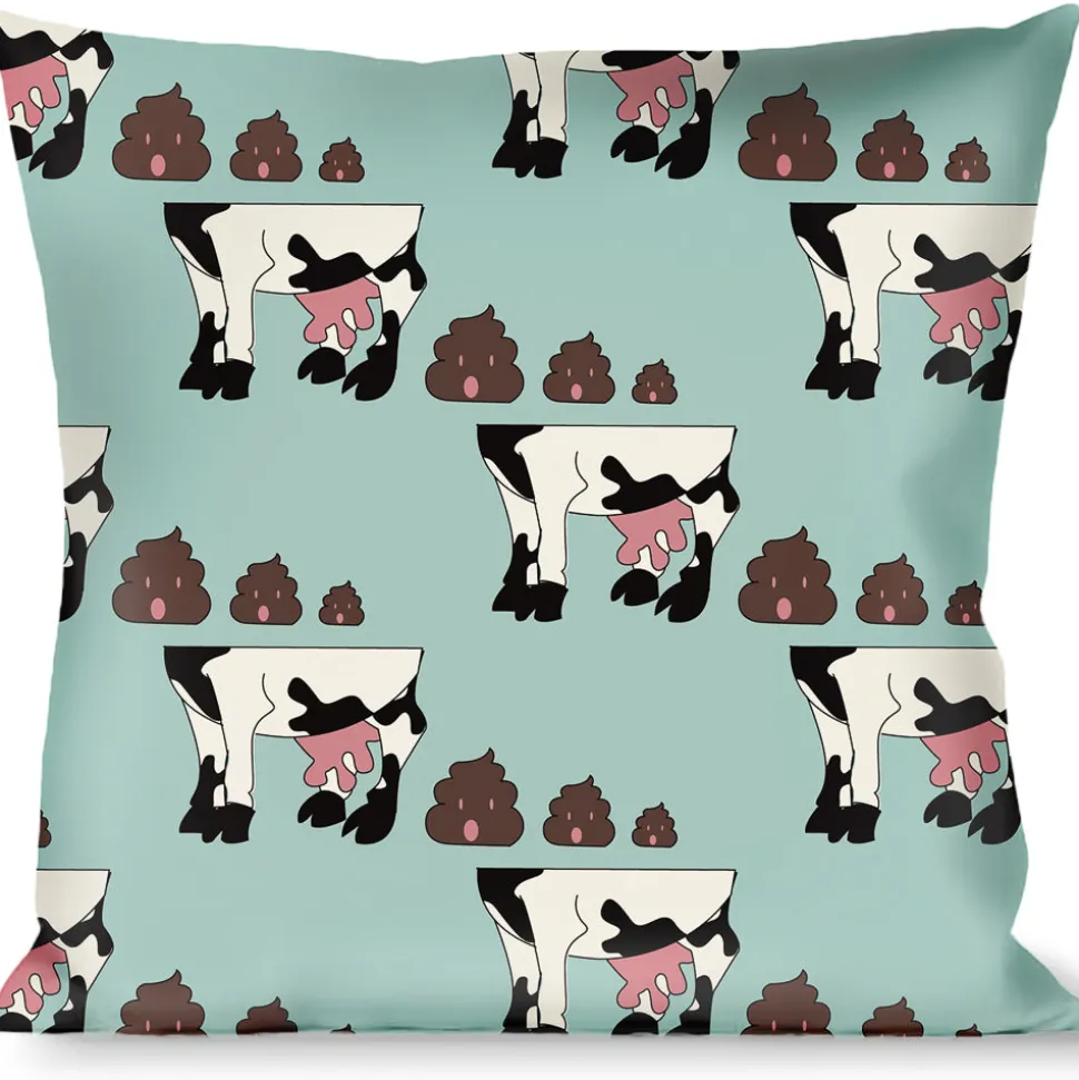 Buckle-Down Throw Pillow - Cow Poops Color