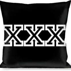 Buckle-Down Throw Pillow - XXX Black/White