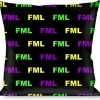 Buckle-Down Throw Pillow - FML Black/Yellow/Green/Purple