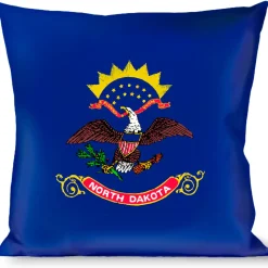 Buckle-Down Throw Pillow - North Dakota Flags