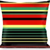 Buckle-Down Throw Pillow - Stripe Transitions Black/Red/Green/Yelow
